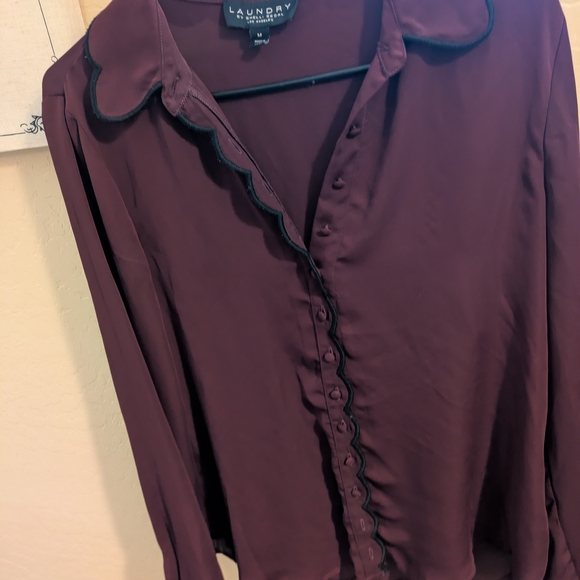 Laundry By Shelli Segal Women's Burgundy Blouse - Picture 5 of 5